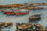 Momin Waseem, 14 x 21 Inch, Water Color on Paper, Seascape Painting, AC-MW-045
